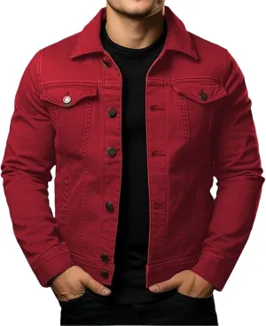 Men's Classic Denim Jacket Slim Fit Casual Fashion Jean Coat Jean Jacket for Men Fashion Trucker Denim Jacket