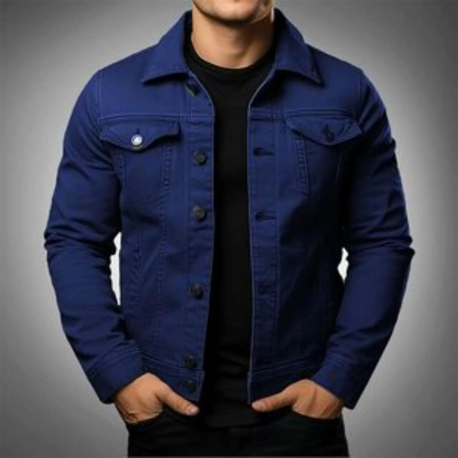 Men's Classic Denim Jacket Slim Fit Casual Fashion Jean Coat Jean Jacket for Men Fashion Trucker Denim Jacket