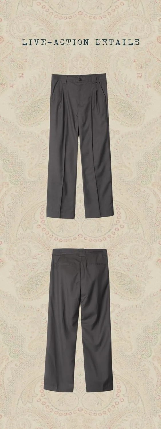 Men's Classic Vintage Straight-Leg Pleated Dress Pants,Wide Leg, Business Formal Trousers Slacks Spring and Autumn