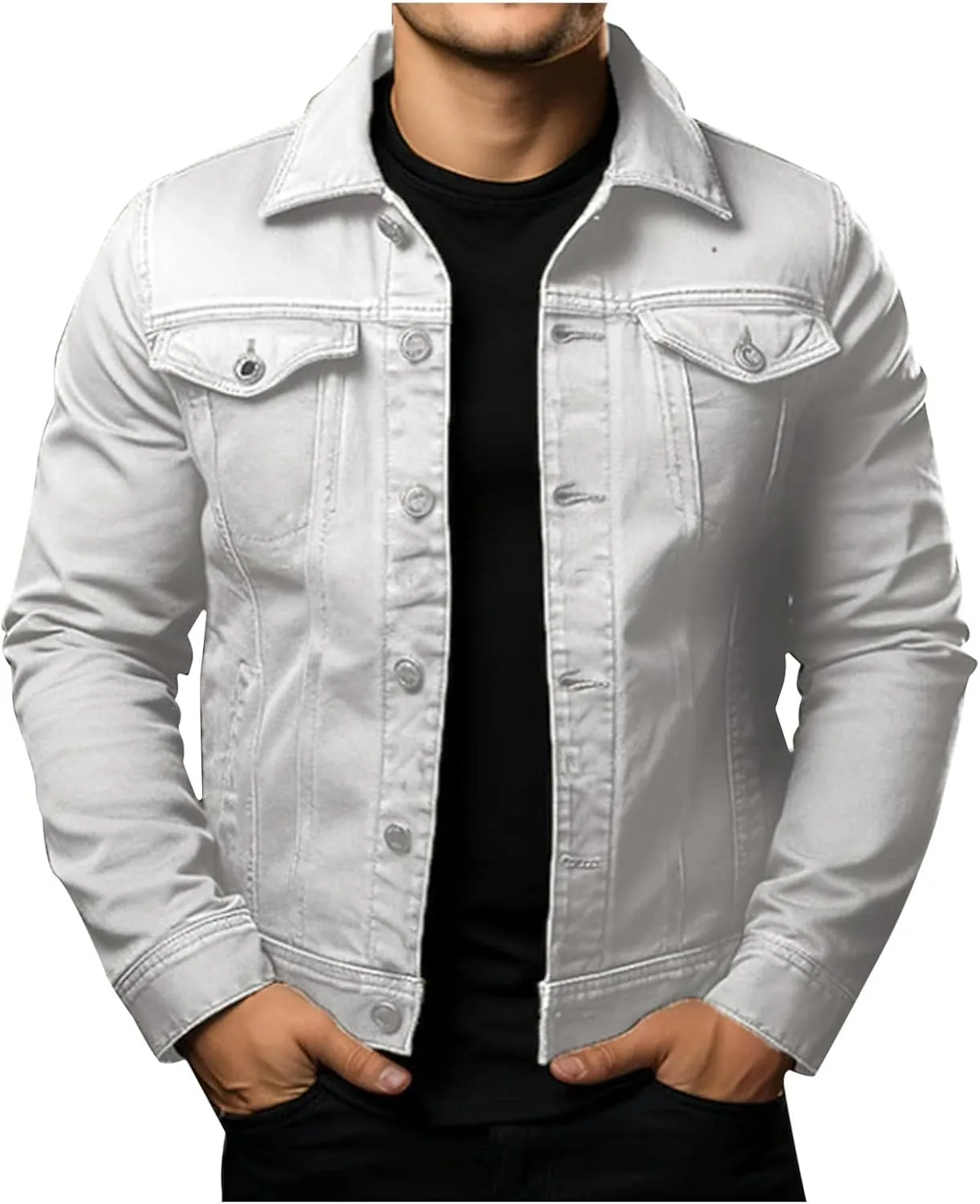 Men's Corduroy Jacket Sherpa Lined Fleece Trucker Jackets Fashion Turn-down Collar Jacket Warm Winter Coat Jacket
