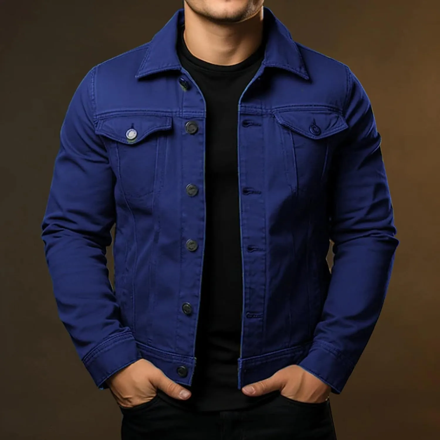 Men's Corduroy Jacket Sherpa Lined Fleece Trucker Jackets Fashion Turn-down Collar Jacket Warm Winter Coat Jacket