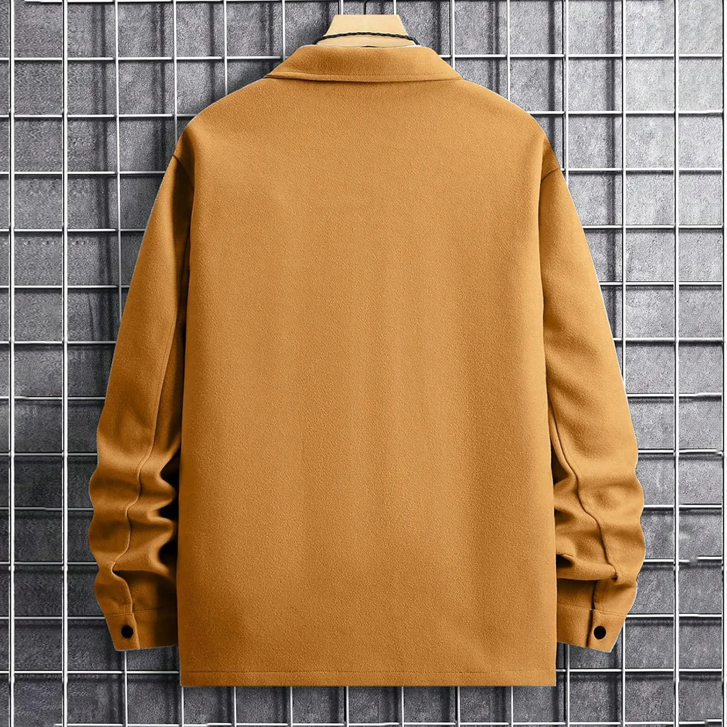 Men's Corduroy Jacket Sherpa Lined Trucker Jackets Cotton Turn-Down Collar Warm Winter Jacket Casual Coat with Pocket