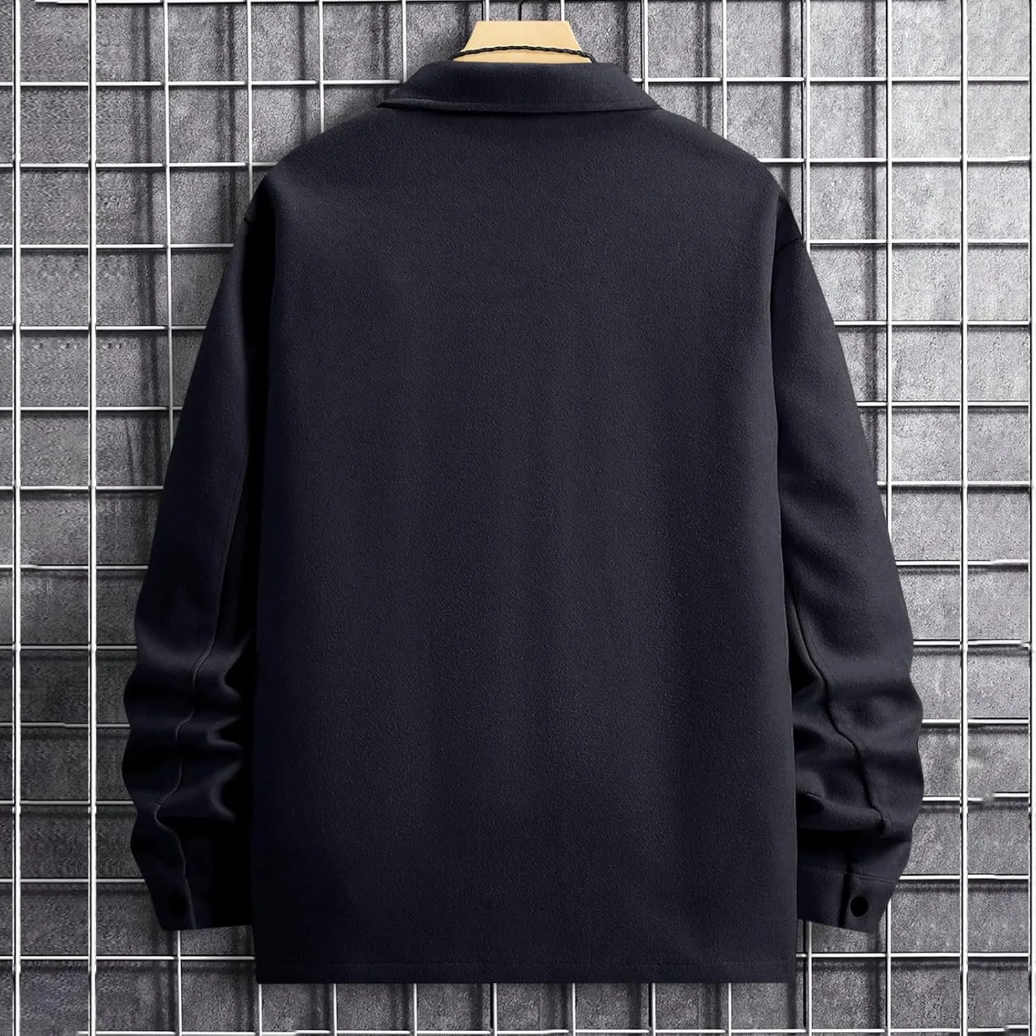 Men's Corduroy Jacket Sherpa Lined Trucker Jackets Cotton Turn-Down Collar Warm Winter Jacket Casual Coat with Pocket