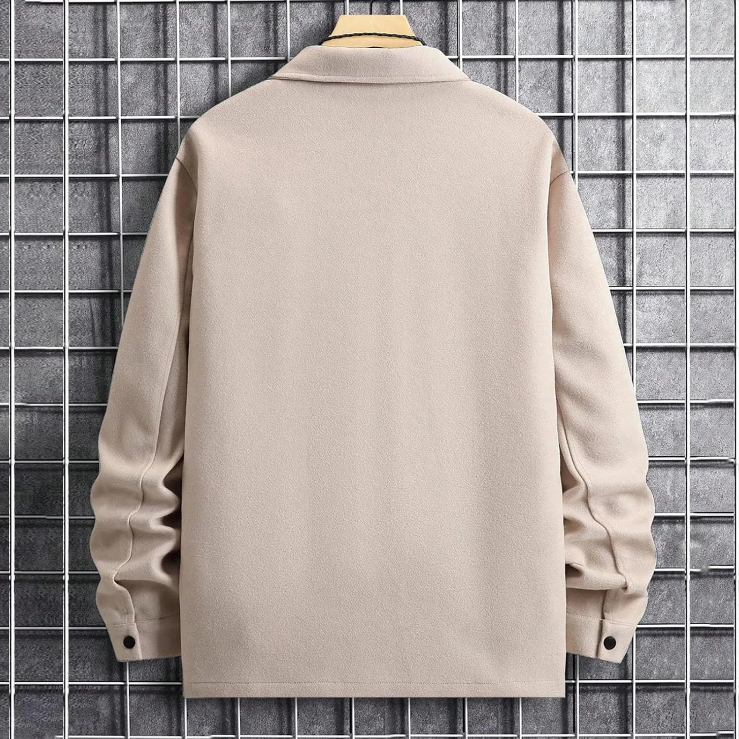 Men's Corduroy Jacket Sherpa Lined Trucker Jackets Cotton Turn-Down Collar Warm Winter Jacket Casual Coat with Pocket