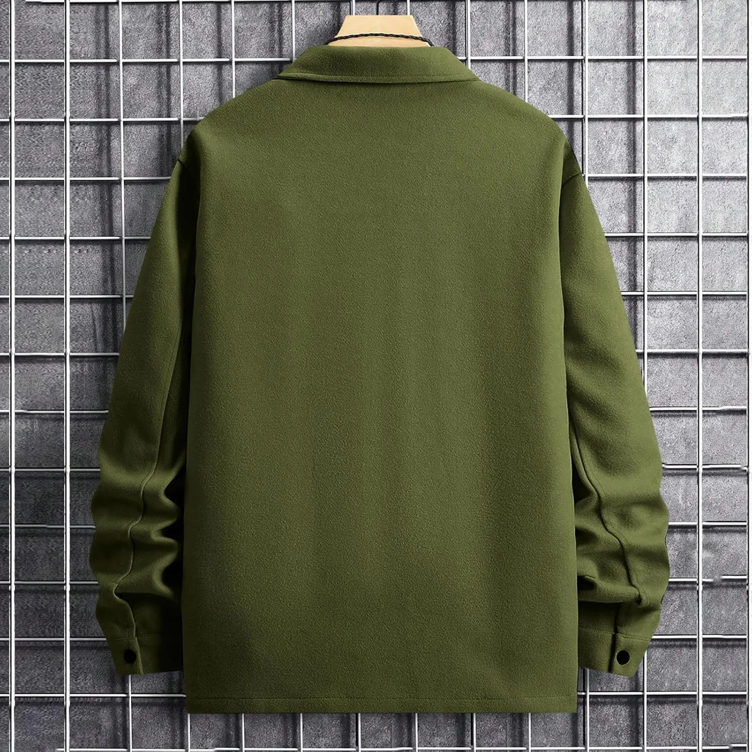 Men's Corduroy Jacket Sherpa Lined Trucker Jackets Cotton Turn-Down Collar Warm Winter Jacket Casual Coat with Pocket