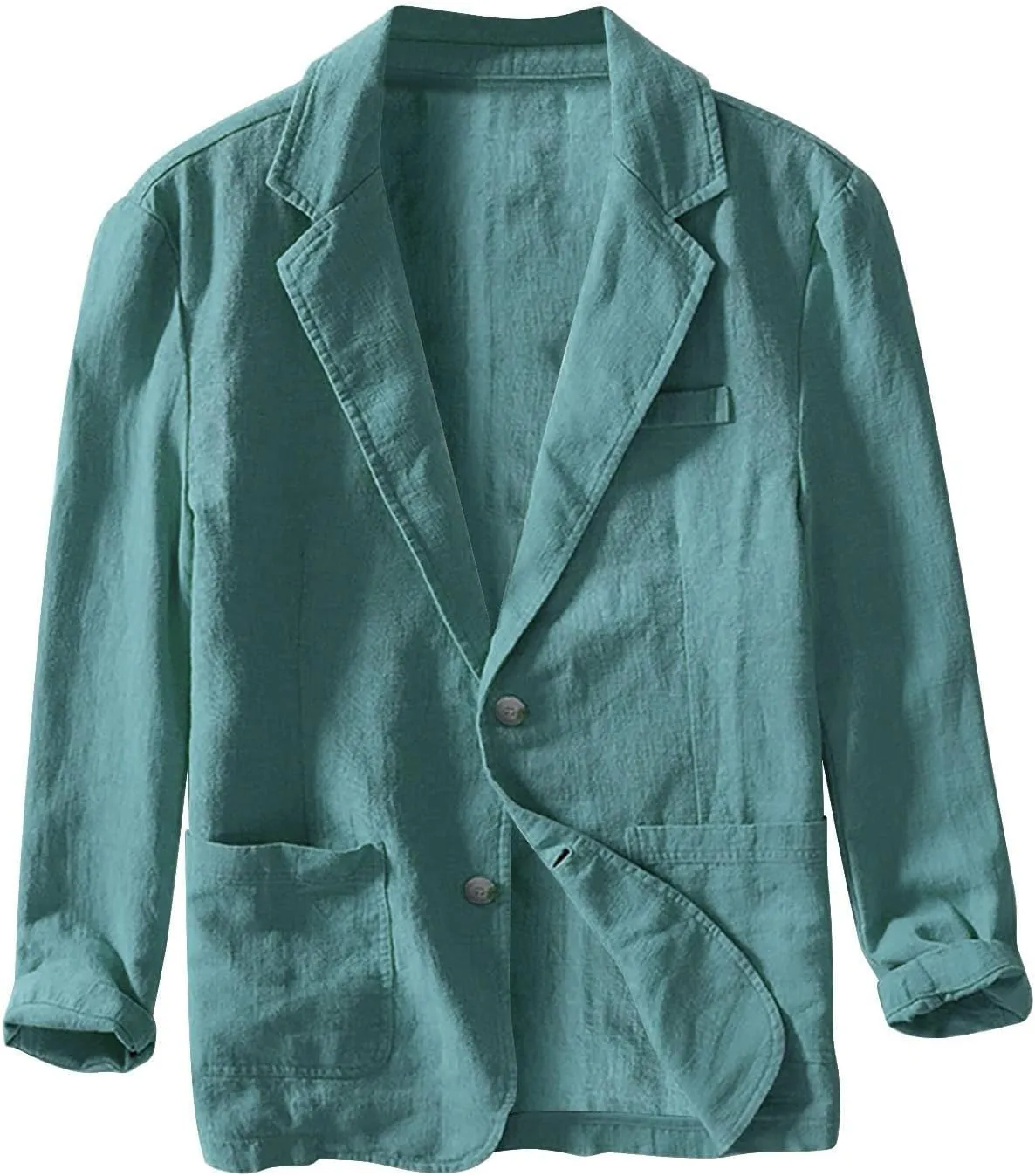 Men's Cotton Linen Blazer Slim Fit Lightweight Blazer Jacket Fall Winter Casual Outdoor Sports Suit Coats with Pockets