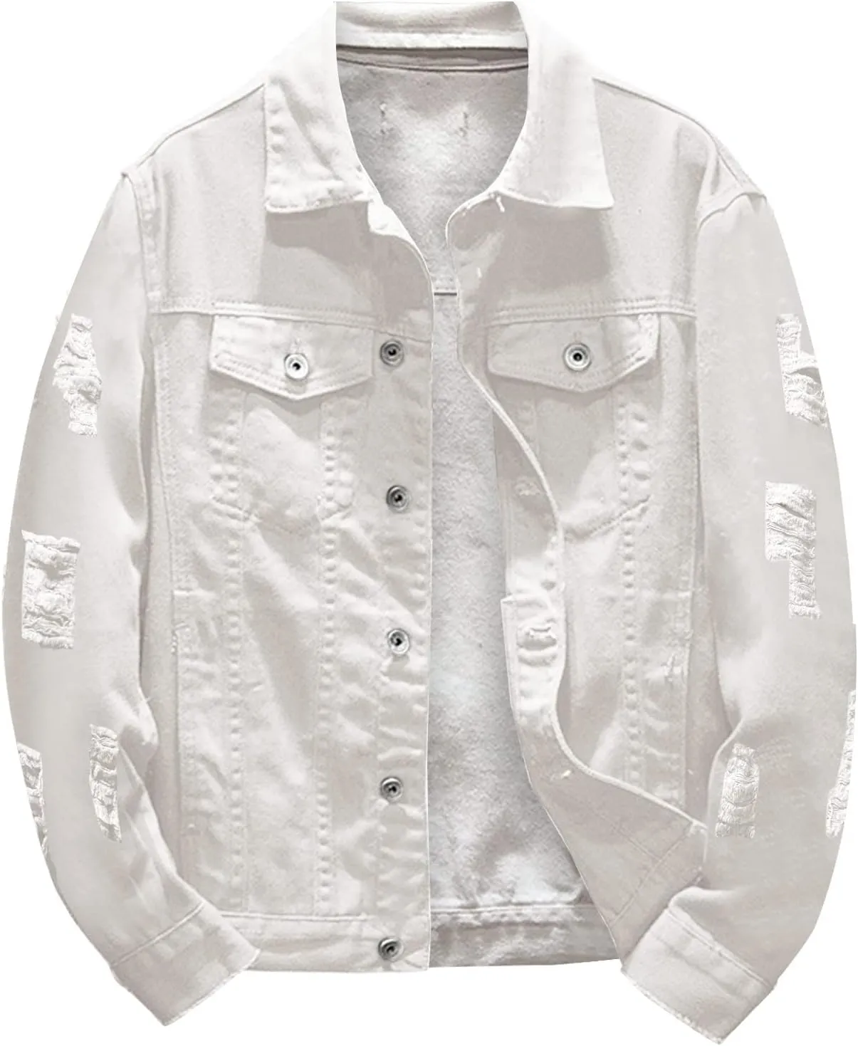 Mens Denim Jacket Jean Jackets for Men Vintage Trucker Jackets Coats Long Sleeve Casual Denim Outerwear