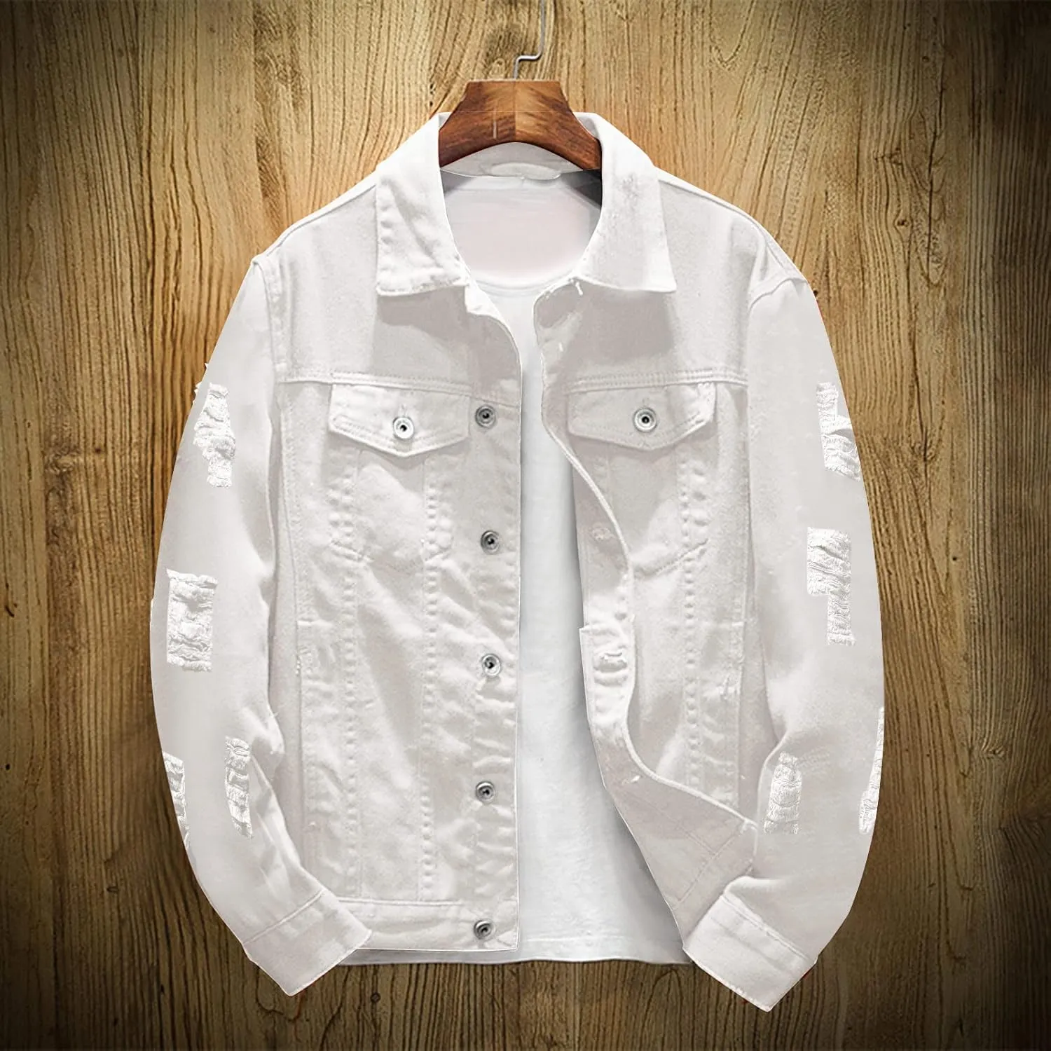 Mens Denim Jacket Jean Jackets for Men Vintage Trucker Jackets Coats Long Sleeve Casual Denim Outerwear