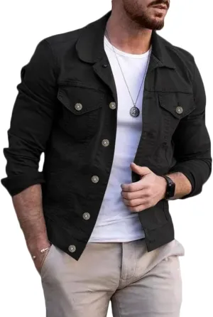 Men's Denim Jackets Denim Jacket Men Regular Fit Washed Jean Jacket for Men Casual Trucker Biker Jeans Jacket