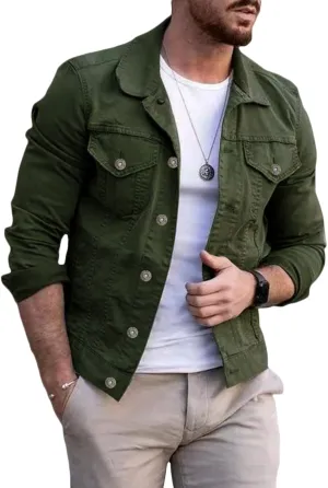 Men's Denim Jackets Denim Jacket Men Regular Fit Washed Jean Jacket for Men Casual Trucker Biker Jeans Jacket