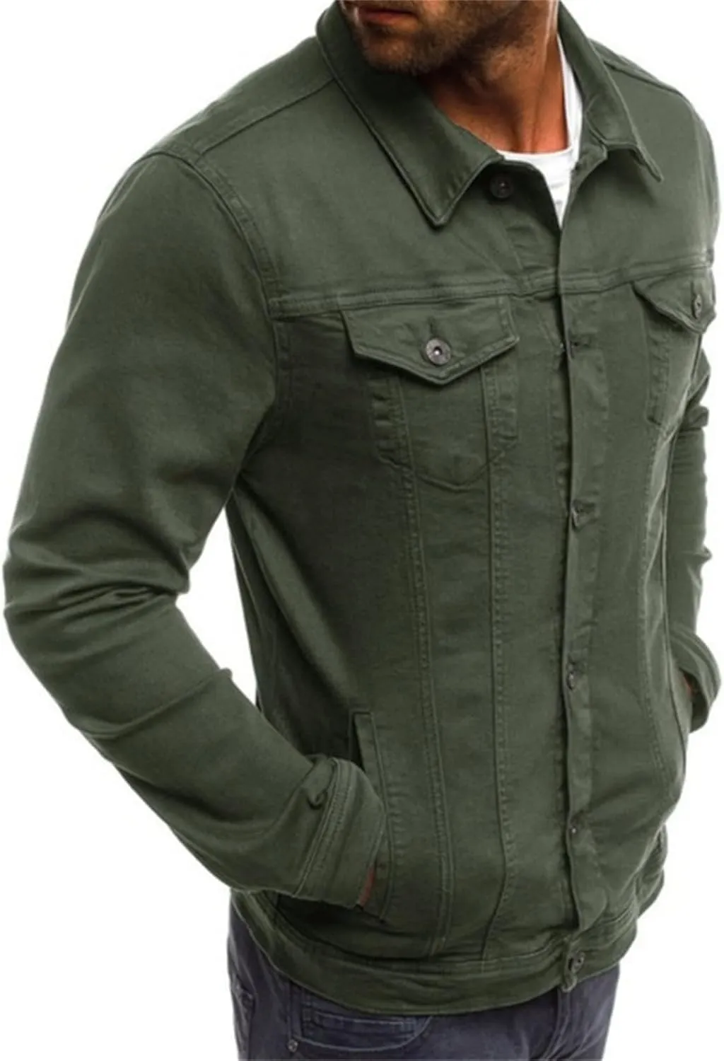 Men's Denim Jackets, Denim Jacket Men Washed Ripped Distressed Jeans Jacket Casual Trucker Biker Jean Jacket for Men