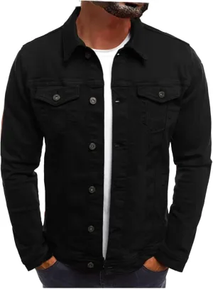 Men's Denim Jackets, Denim Jacket Men Washed Ripped Distressed Jeans Jacket Casual Trucker Biker Jean Jacket for Men