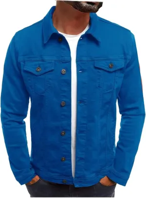 Men's Denim Jackets, Denim Jacket Men Washed Ripped Distressed Jeans Jacket Casual Trucker Biker Jean Jacket for Men