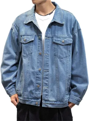 Mens Distressed Denim Jacket Button Down Jean Coat Casual Long Sleeve Trucker Hooded Jackets Outwear ined Denim Jacket