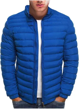 Men's Down Winter Coat Jacket Casual Windproof Zip Up Windbreaker Jackets Warm Padded Coats Big and Jackets, M-2XL