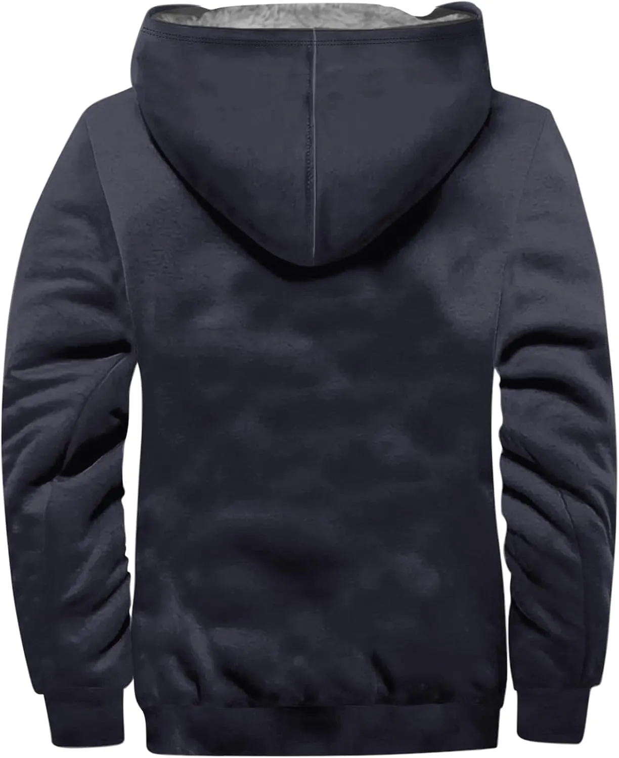 Mens Fleece Lined Jacket Oversized Hoodies Casual Sherpa Jackets Outdoor Hooded Coat Winter Warm Coats Zip Outwears