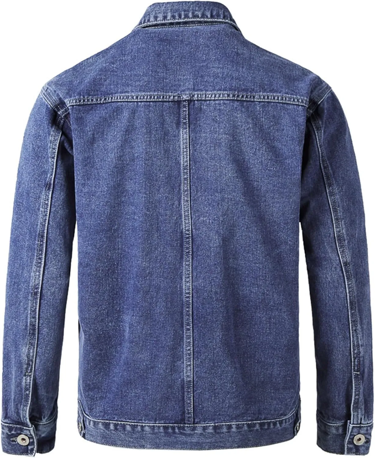 Mens Fleece Lined Jean Jacket Winter Sherpa Windbreaker Cotton Denim Trucker Jackets Distressed Denim Trucker Jackets