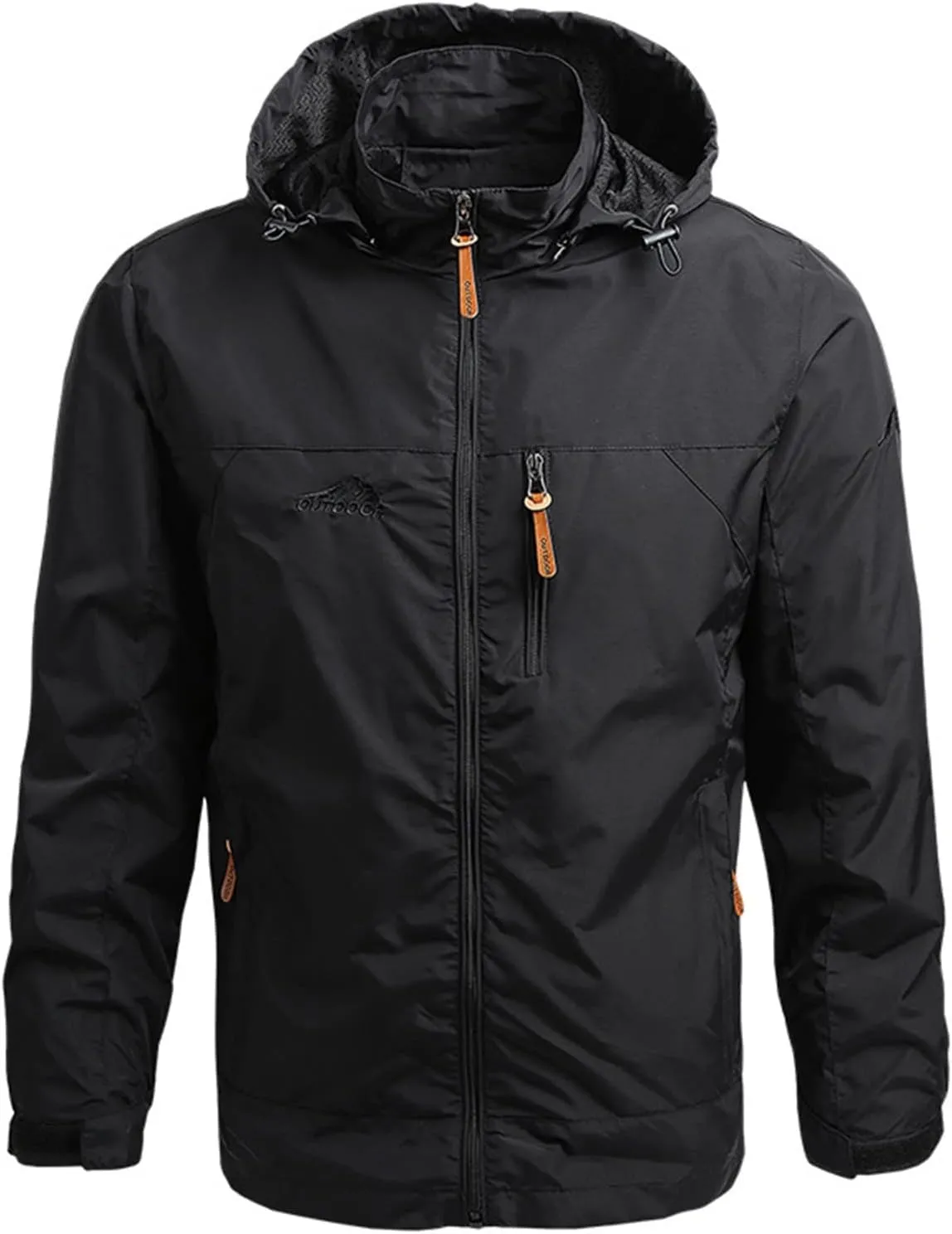Men's Jacket Rain Windbreaker Cycling Running With Hood Lightweight Jacket, M-5XL