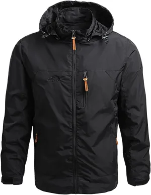 Men's Jacket Rain Windbreaker Cycling Running With Hood Lightweight Jacket, M-5XL