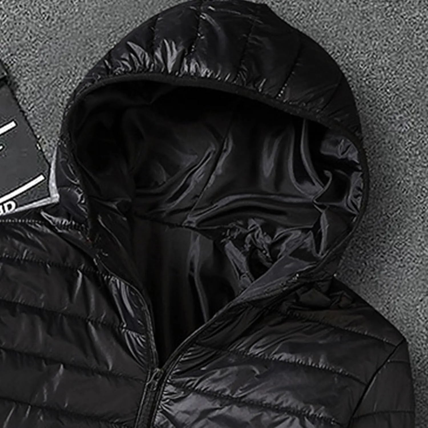 Men's Lightweight Down Jacket Hooded Zip Jacket with Pockets Loose Long Sleeve Casual Parkas Daily Outerwear Spring Coats