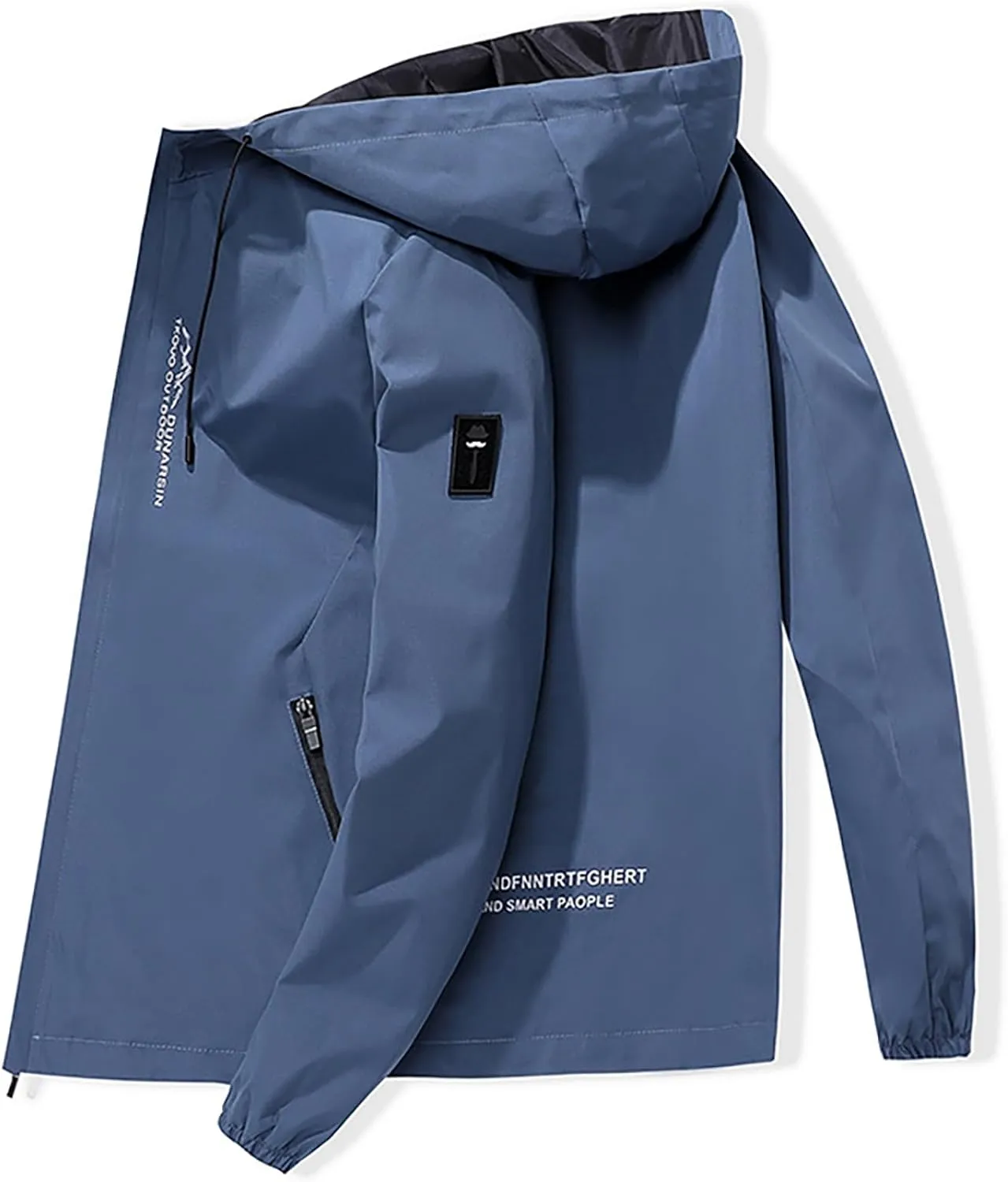 Mens Lightweight Waterproof Raincoat Packable Rain Jacket with Hood Outdoor Rain Gear Travel Hiking Cycling