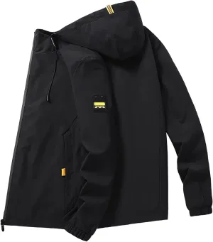 Mens Lightweight Waterproof Raincoat Packable Rain Jacket with Hood Outdoor Rain Gear Travel Hiking Cycling