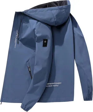 Mens Lightweight Waterproof Raincoat Packable Rain Jacket with Hood Outdoor Rain Gear Travel Hiking Cycling