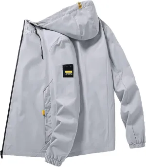 Mens Lightweight Waterproof Raincoat Packable Rain Jacket with Hood Outdoor Rain Gear Travel Hiking Cycling