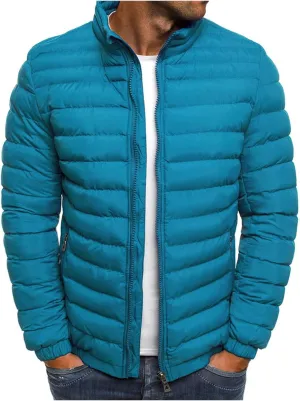Men's Lightweight Winter Puffer Jacket Quilted Water Resistant Down Coat Jackets for Hiking Camping with Pockets