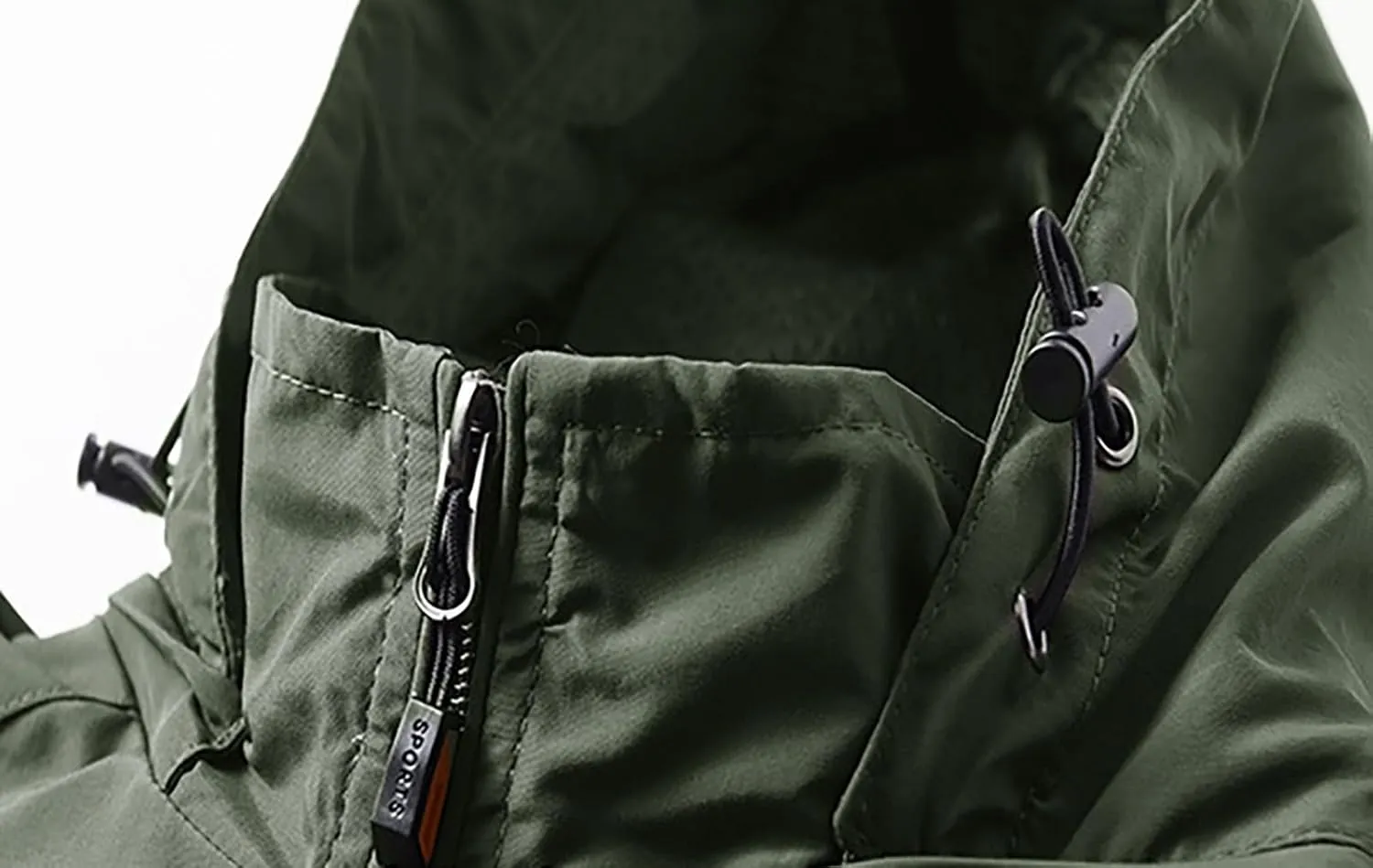 Men's Outdoor Sports Hooded Windproof Jacket Waterproof Rain Coat Windbreaker Outdoor Raincoat for Hiking Running