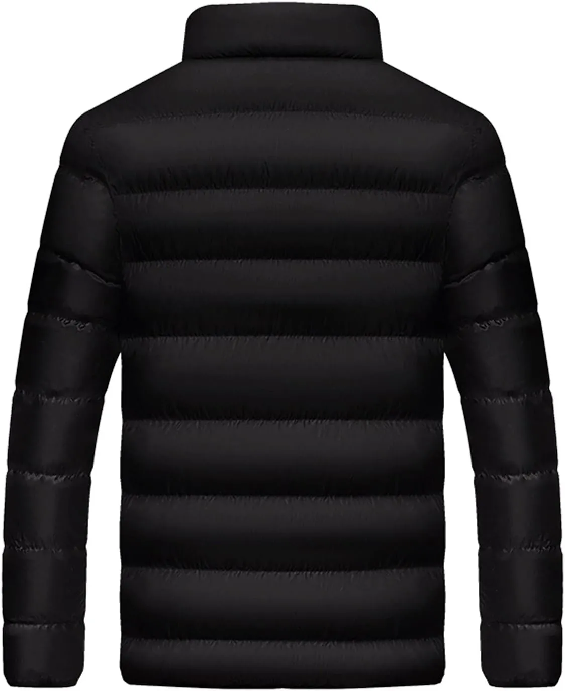 Men's Puffer Jacket Lightweight Packable Down Coat Stand Collar Quilted Jacket Zip up Insulated Jacket Winter Outwear