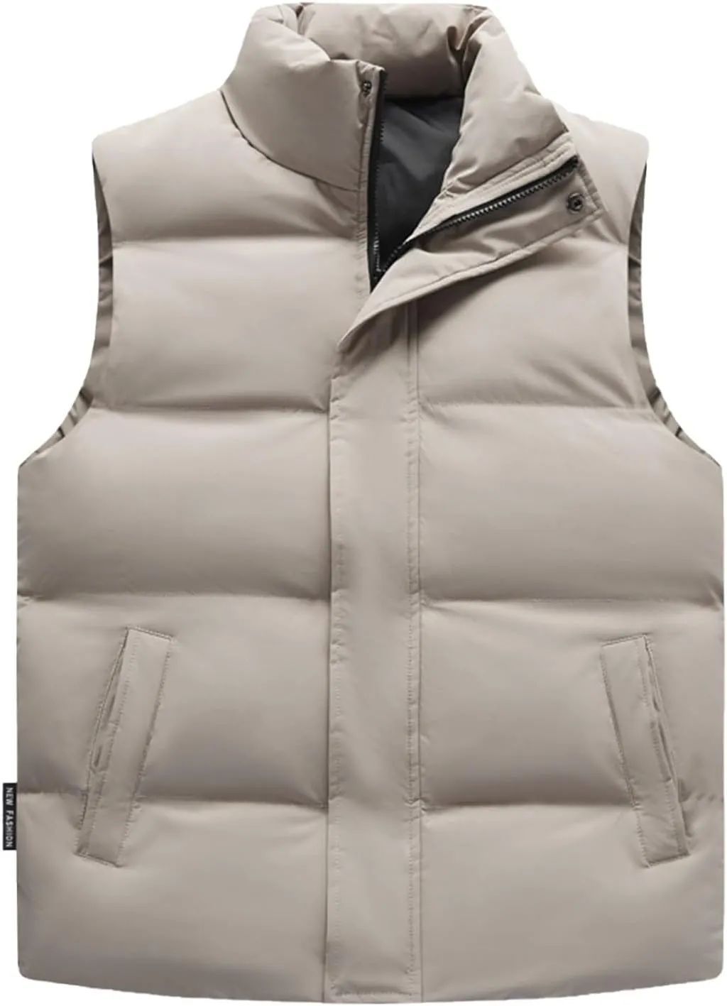 Men's Puffer Vest Lightweight Stand Collar Solid Sleeveless Down Coats Casual Packable Padded Winter Warm Outerwear