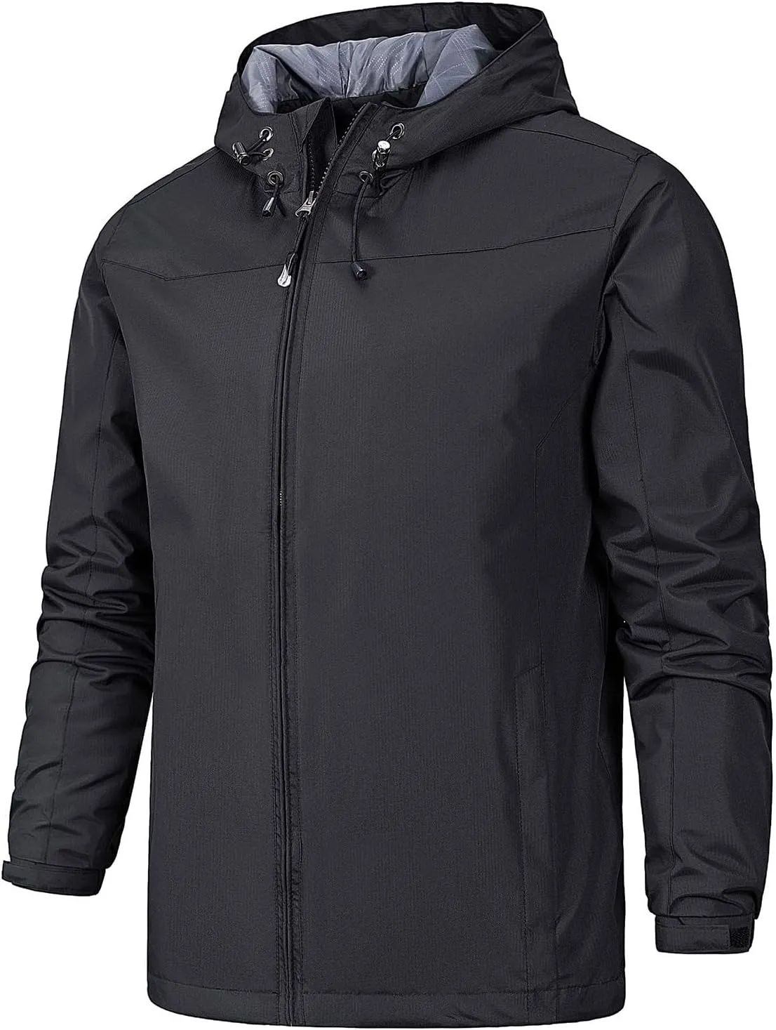 Men's Rain Jackets Waterproof Warm Puffer Jacket Hooded Windproof Winter Coat Bomber Jacket, XL-5XL