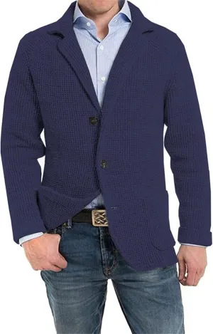 Mens Shawl Collar Cardigan Sweaters Button Down Cable Knit and Pockets Loose Fit Open Front Design
