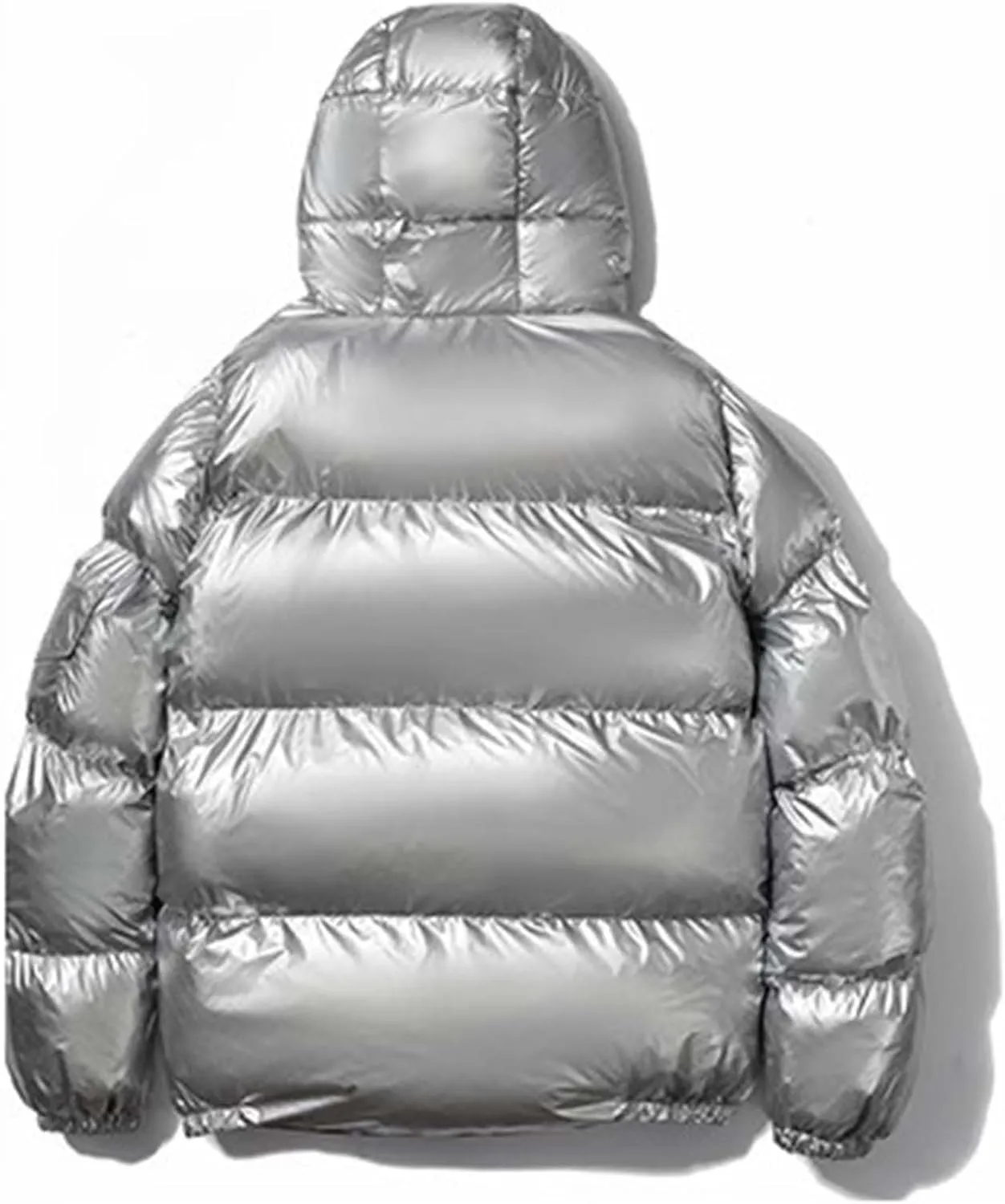 Men's Shiny Hooded Puffer Jackets Coat Thermal Winter Down Coats Waterproof Insulated Padded Puffy Jacket Outerwear