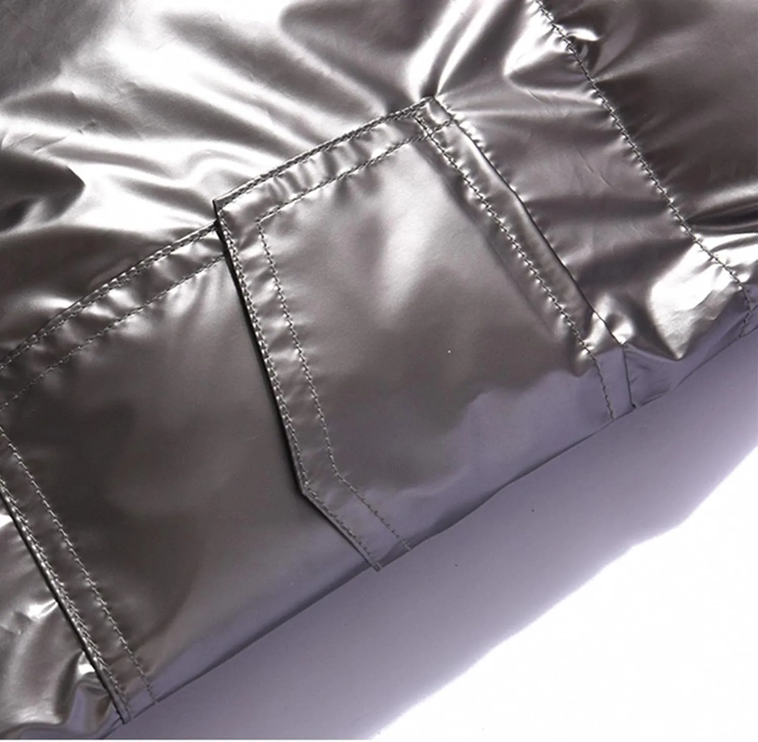 Men's Shiny Hooded Puffer Jackets Coat Thermal Winter Down Coats Waterproof Insulated Padded Puffy Jacket Outerwear