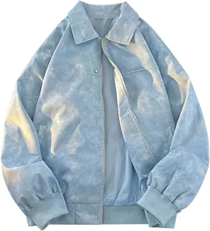 Mens Suede Leather Bomber Jackets Teen Boys Motorcycle Biker Zip Up Baseball Faux Leahter Lapel Collar Trucker Jacket