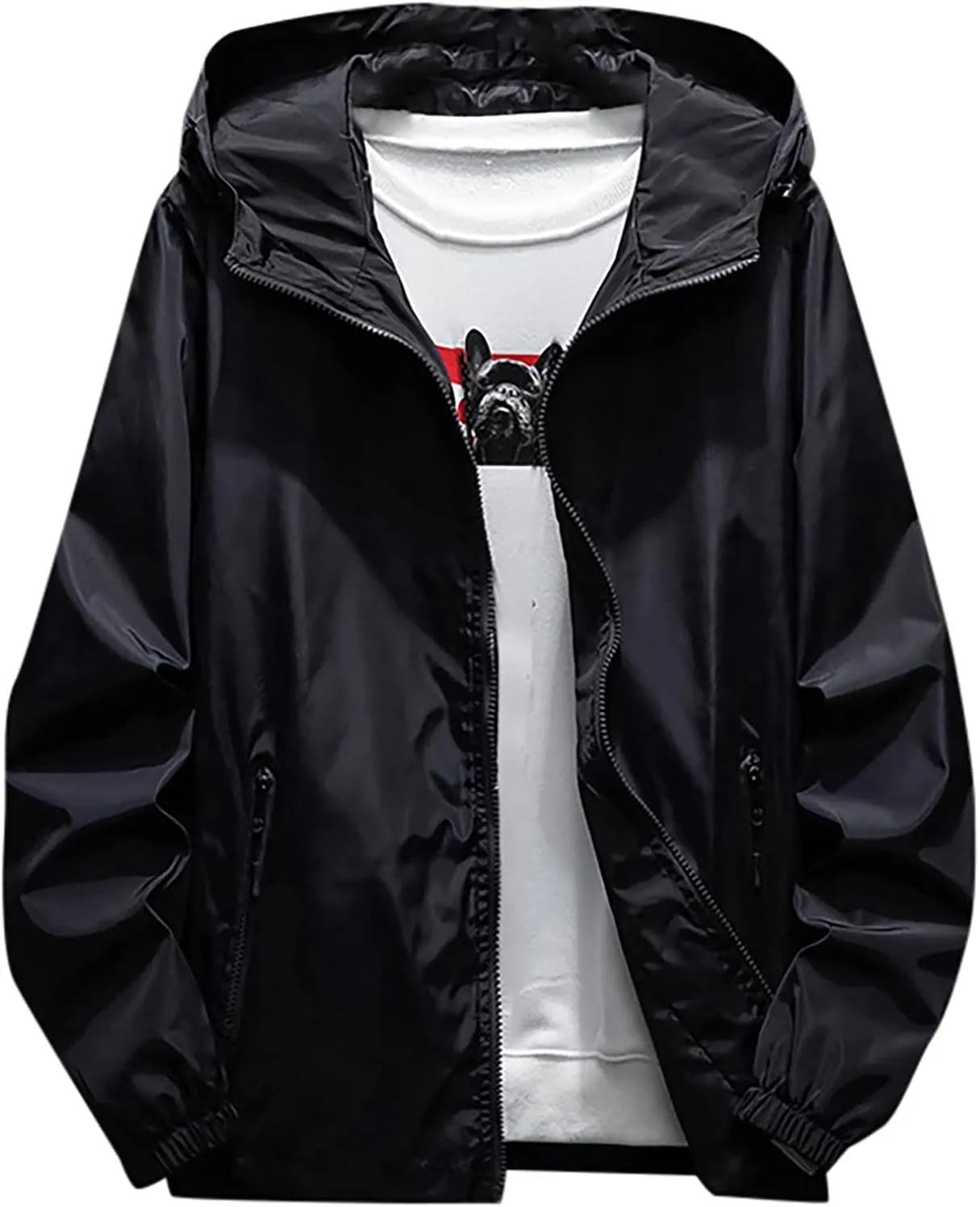 Men's Suit Jacket Rain Jacket Windbreaker Lightweight Shell Raincoat With Hood Golf Hiking Travel, M-7XL