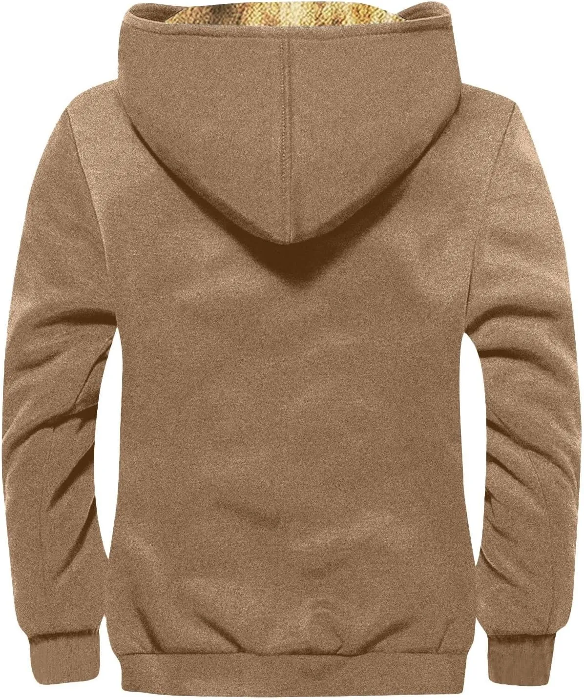 Men's Thick Sherpa Lined Warm Jacket Zipper Fleece Hoodie Sweatshirt Winter Coat Oversized Jackets M-7XL