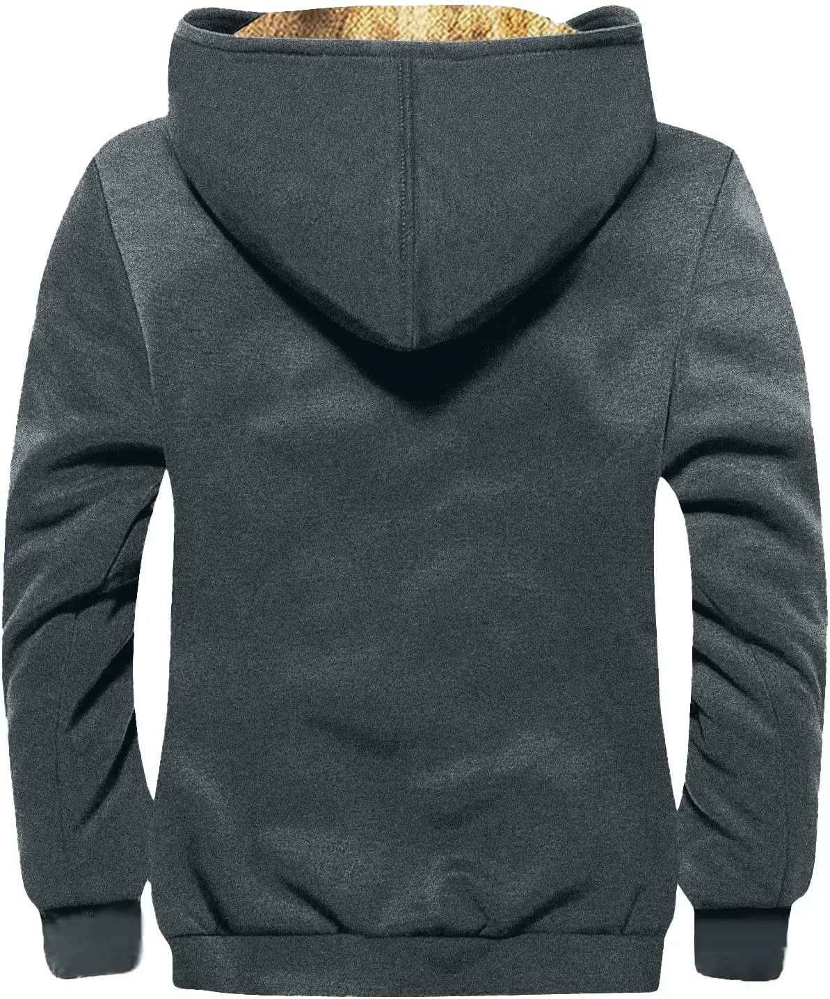 Men's Thick Sherpa Lined Warm Jacket Zipper Fleece Hoodie Sweatshirt Winter Coat Oversized Jackets M-7XL
