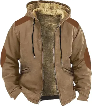Men's Thick Sherpa Lined Warm Jacket Zipper Fleece Hoodie Sweatshirt Winter Coat Oversized Jackets M-7XL