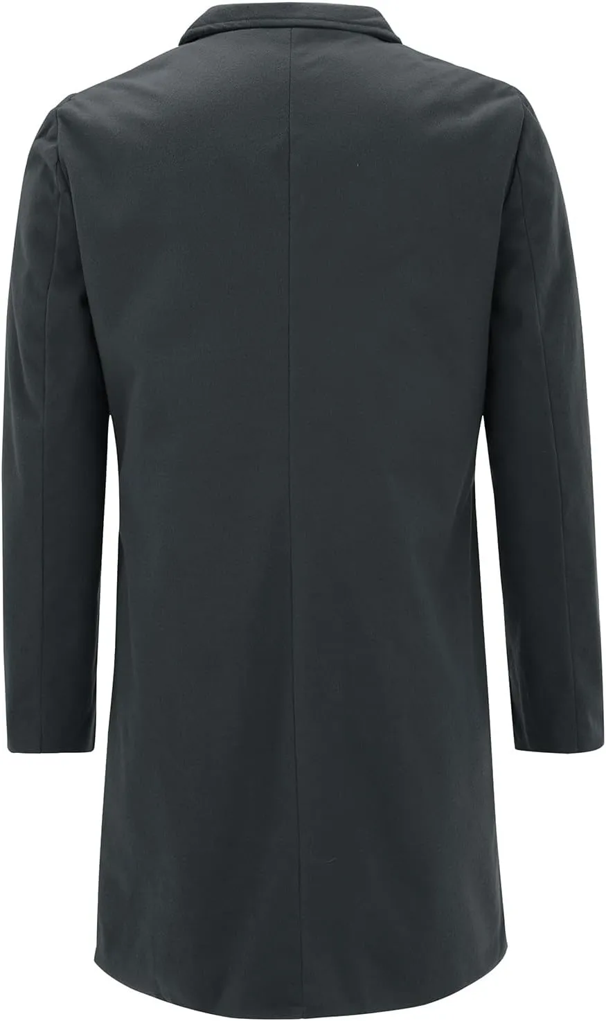 Mens Trench Coat Slim Fit Notch Lapel Single Breasted Business Casual Long Peacoat Fall Winter Windproof Overcoat