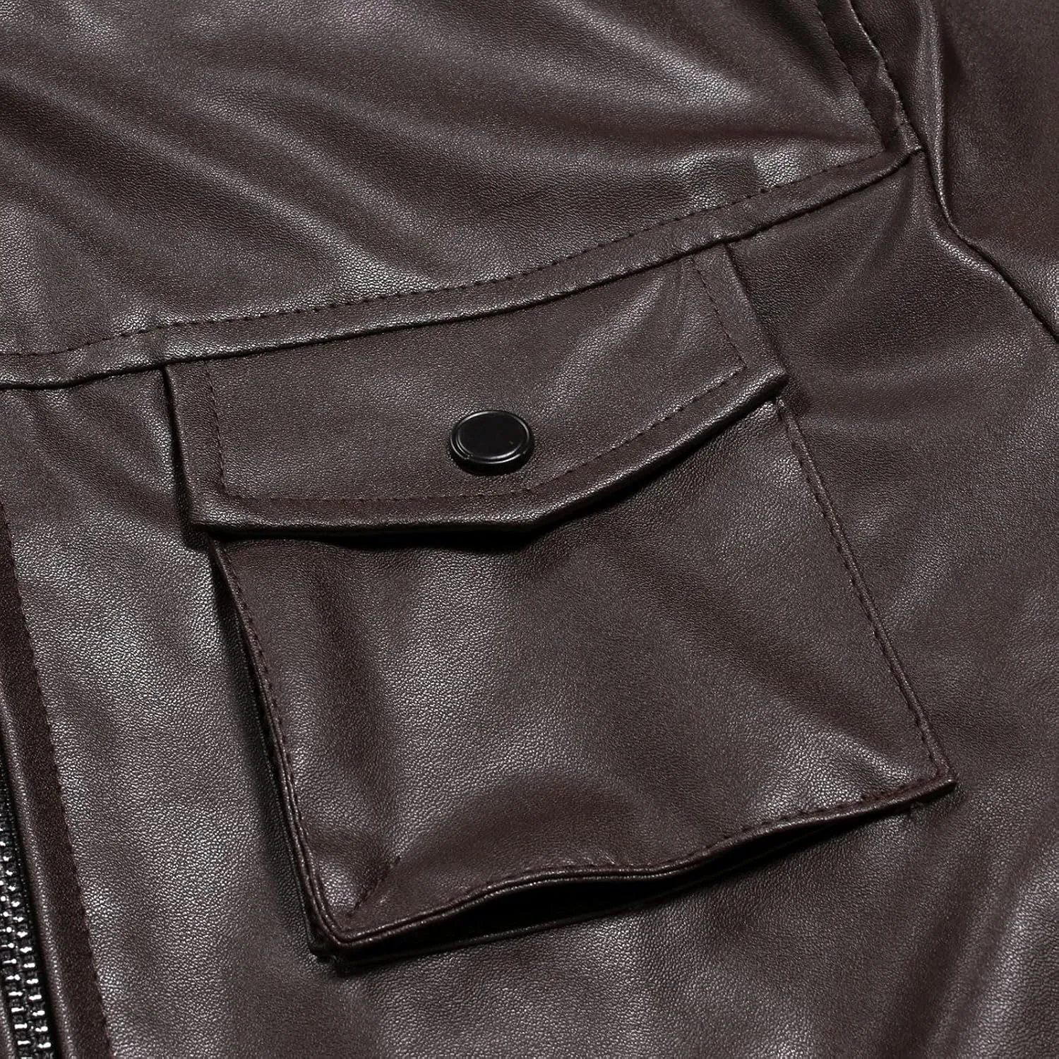 Men's Vintage Stand Collar Motorcycle Biker Jacket Casual Zip Up Moto Crop Slim Fit Winter PU Leather Jackets Coat