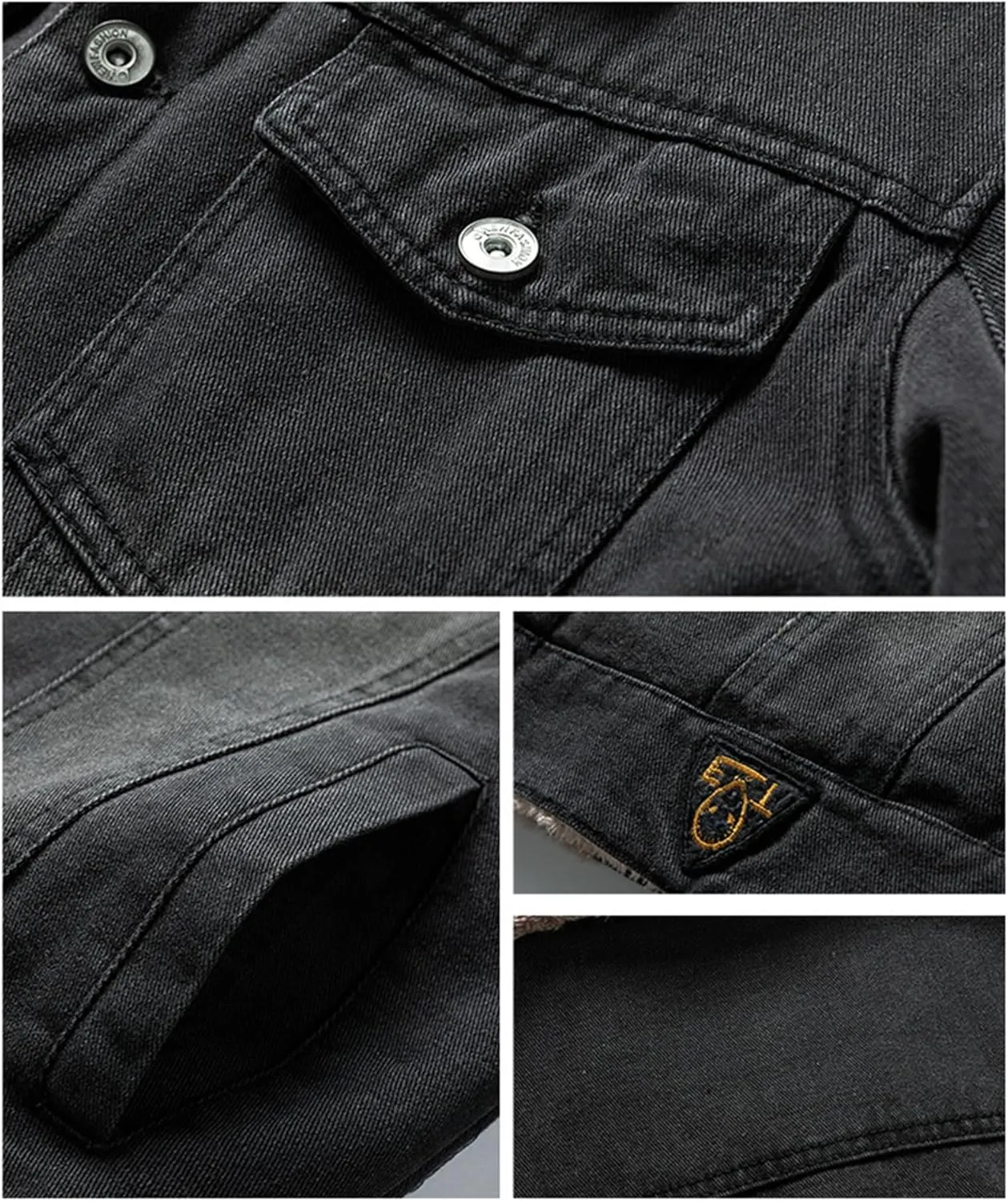 Mens Warm Winter Coats Fleece Lined Denim Trucker Jackets Sherpa Lined Corduroy Jackets for Thermal Warmth