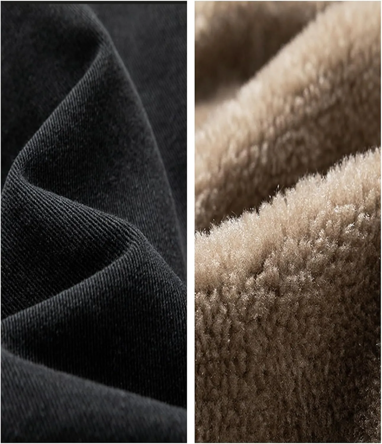 Mens Warm Winter Coats Fleece Lined Denim Trucker Jackets Sherpa Lined Corduroy Jackets for Thermal Warmth