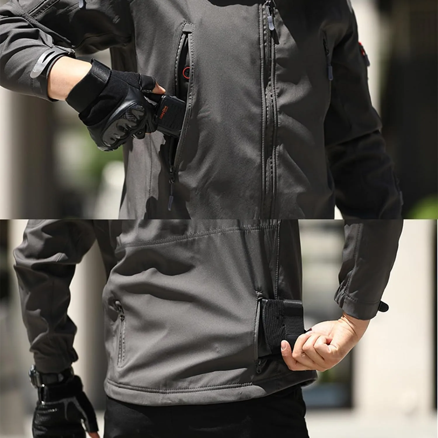 Mens Waterproof Hooded Rain Jacket Outdoor Softshell Fleece Lined Camouflage Hunting Hiking Fishing Windbreaker Jacket