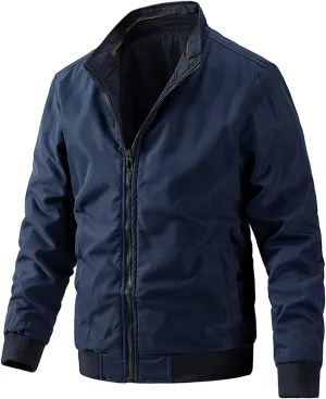 Men's Windbreaker Jacket Big and Tall Lightweight Stylish Reversible Jackets Casual Full Zip Up Work Dress Business, XL-5XL