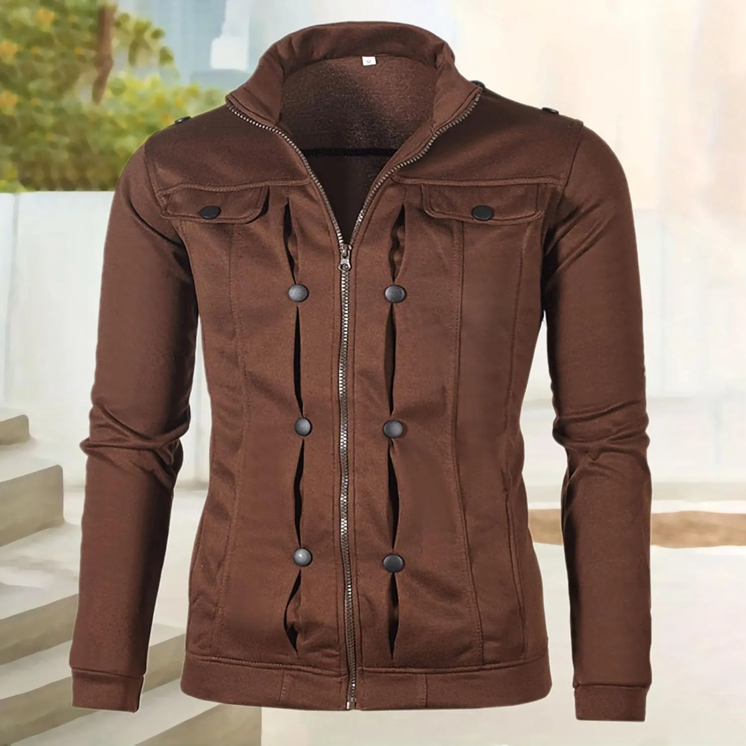 Men's Winter Jacket Thick Light Lightweight Comfortable Leisure Jacket Fleece Slim Fit Solid Color Coats Stylish Jackets
