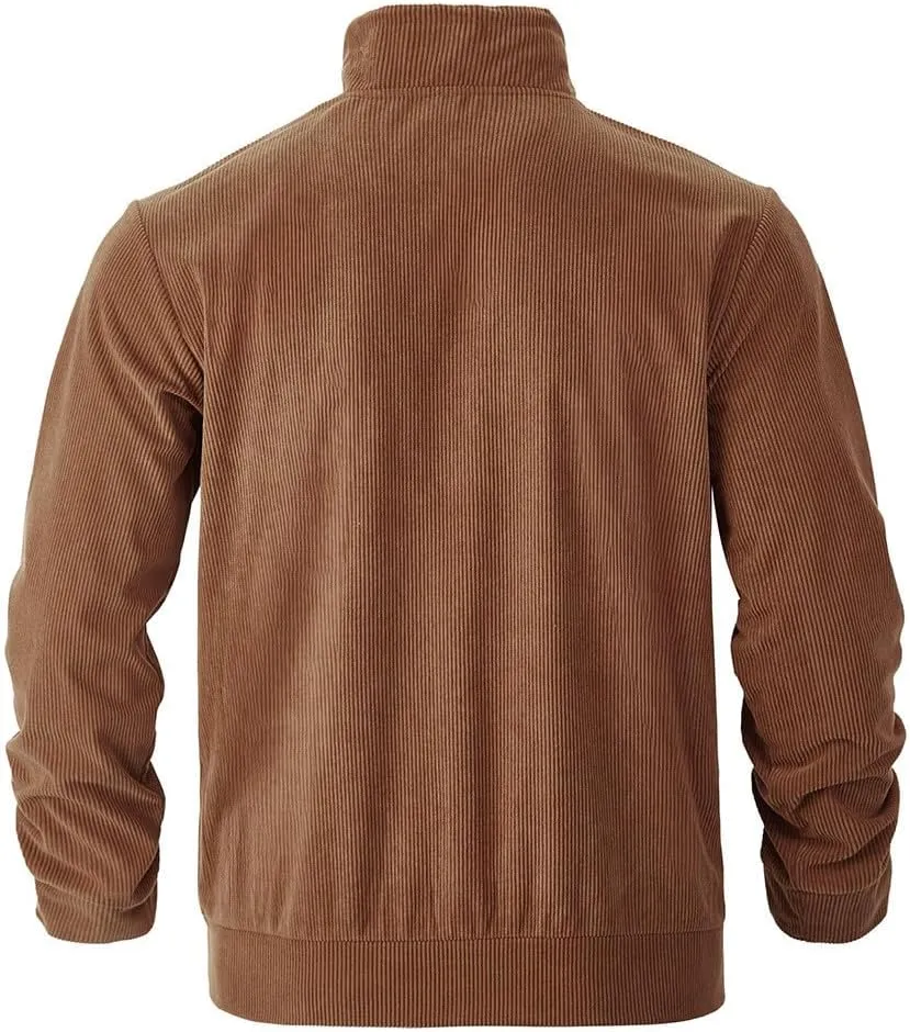 Men's Winter Jacket Thick Thermal Cotton Warm Fleece Lined Coat Trucker Lapel Work Cargo Jackets for Men with Pocket