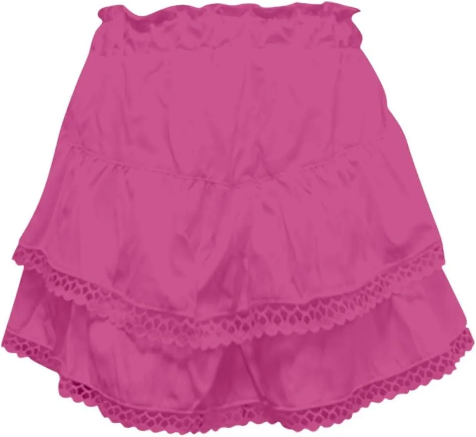 Mini Skirts for Women High Waisted Ruffled Tiered Flowy Shorts for Women Casual Boho Pleated Crochet Tennis Skorts Cute